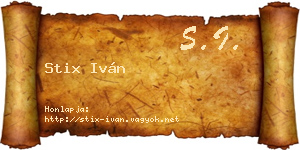 Stix Iván névjegykártya